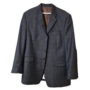 CALVIN KLEIN 3 Button Single-Breasted Brown Sport Jacket - Size 44 100% Wool